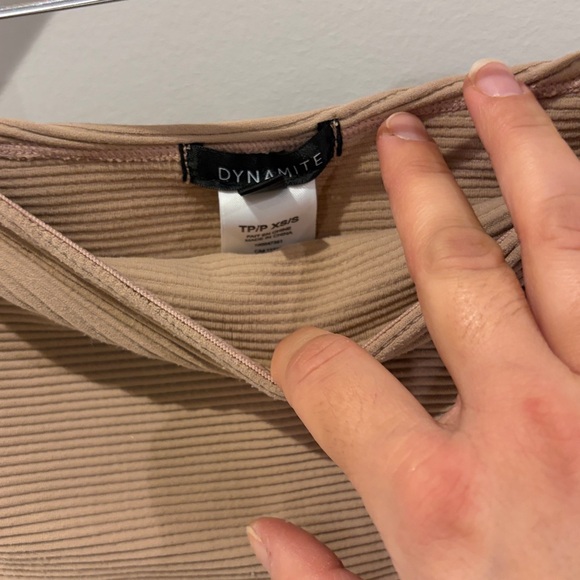 Dynamite Camel Ribbed Mini Skirt - Picture 3 of 4